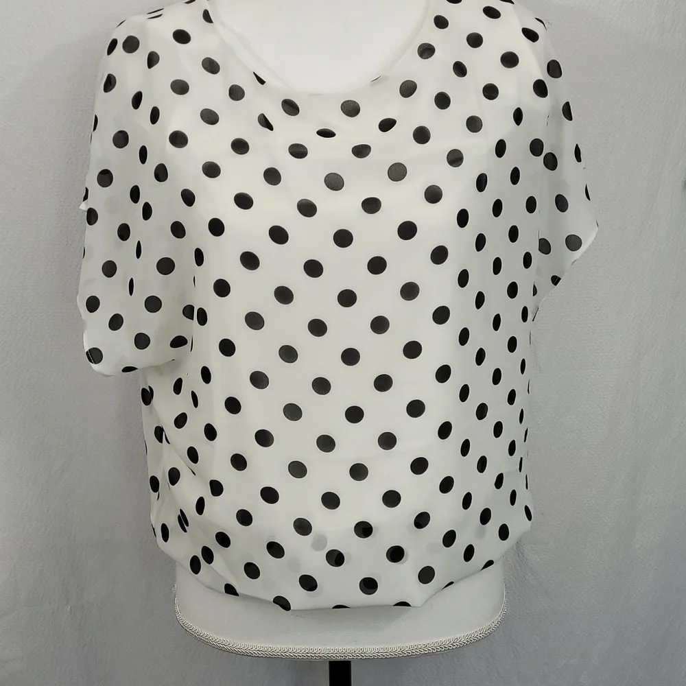 Neineiwu woman's loose casual short sleeve chiffon top t-shirt - Picture 2 of 6